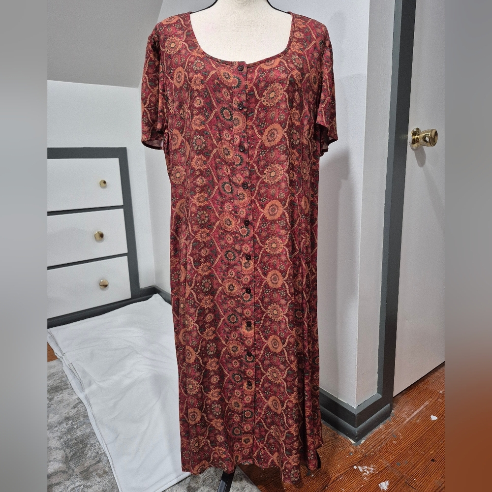 Euc Peruvian Connection Tabriz Button Front Dress - image 1